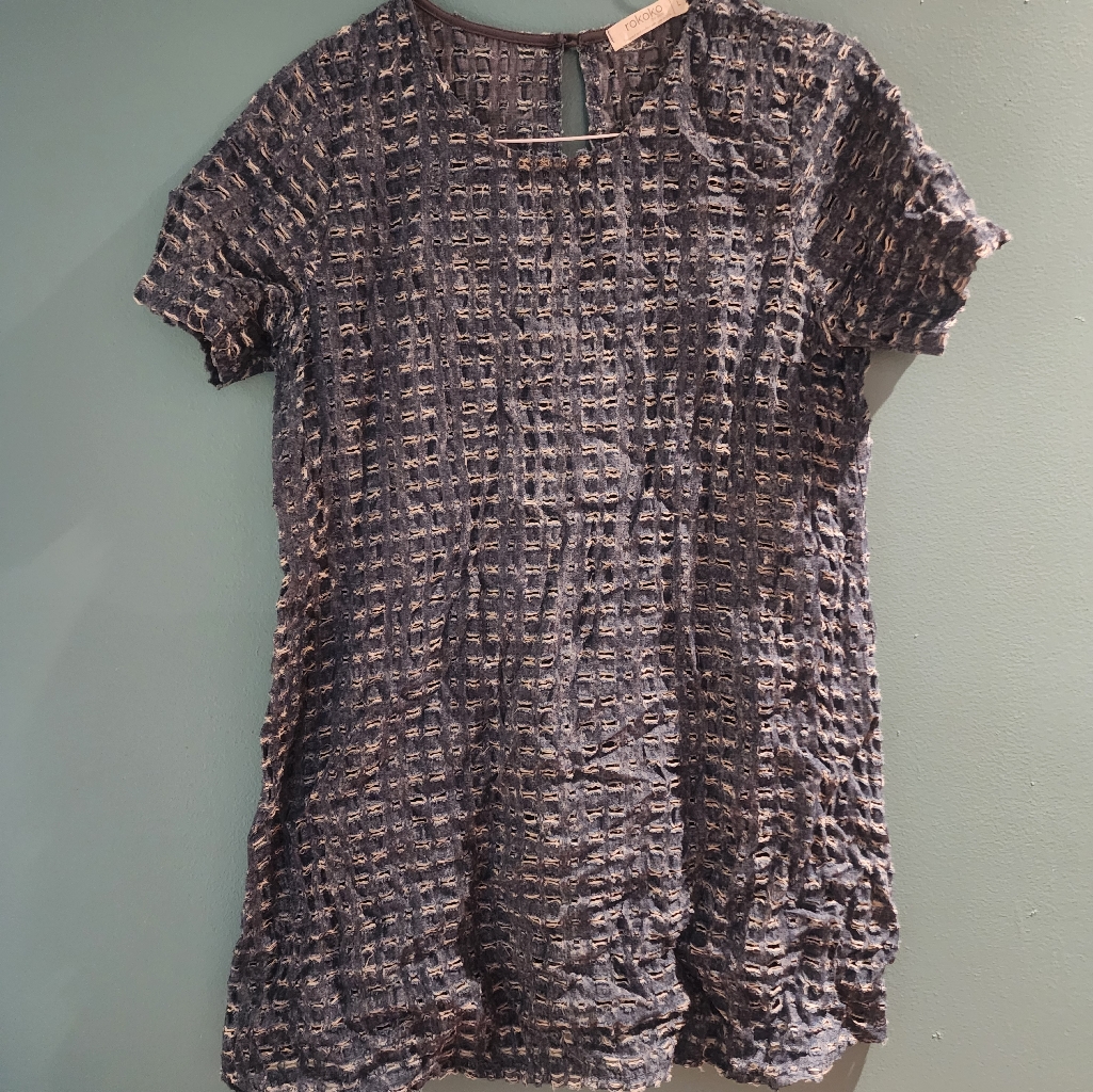 Short Sleeve Denim Baby Doll Dress